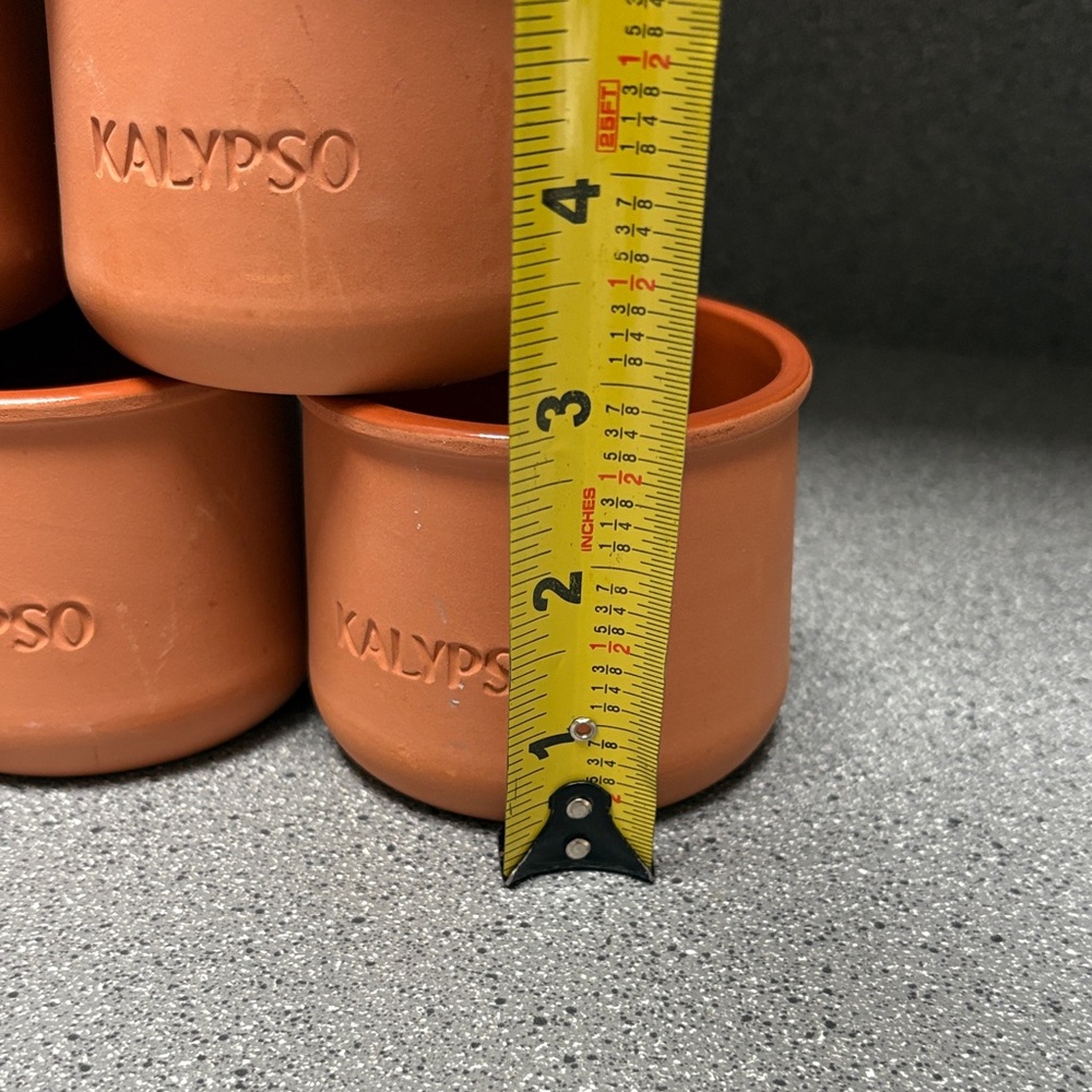 Kalypso Terracotta Yogurt Cups / Planters Set of 6 - Picture 2 of 5